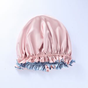 Contrasting Color Silk Bonnet