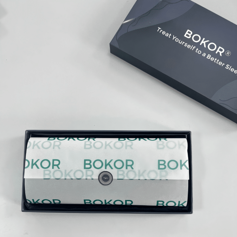 Color box with wrapped paper and sticker