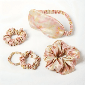 Custom print silk scrunchies and Eyemask