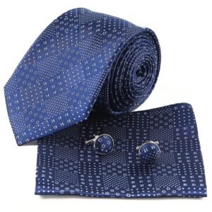 custom silk tie with packet square set